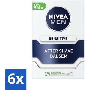 Nivea - Men - Sensitive Aftershave Balsem - Instant Relief - 100 ml - Voordeelverpakking - 6 stuks