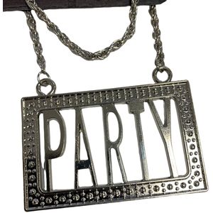 Metalen party ketting - PARTY - zilverkleurig