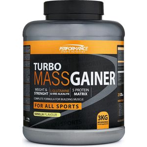 Performance - Turbo Mass Gainer (Vanilla - 3000 gram) - Weight gainer - Mass gainer - Sportvoeding - 40 shakes