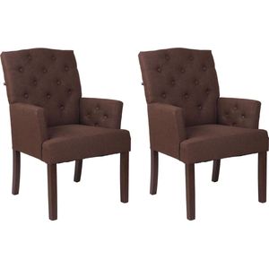 Eetkamerstoel - Set van 2 stoelen - Antiek bruin