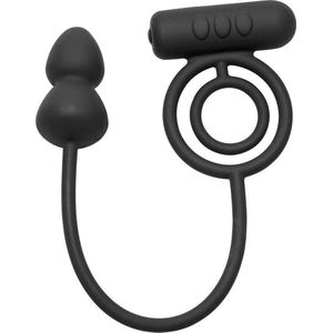Prostatic Play Vibrerende Cockring En Buttplug - Zwart