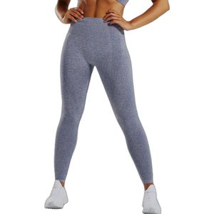 RAMBUX® - Sportlegging Dames - Grijs - Maat S - Squat Proof - High Waist - Push up - Shape Legging - Sportkleding - Sportbroek - Hardloopbroek - Joggingbroek - Yoga