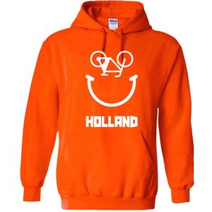 Oranje Holland Fiets Hoodie - wielren - bike - wielrennen - nederland - unisex - trui - sweater - capuchon
