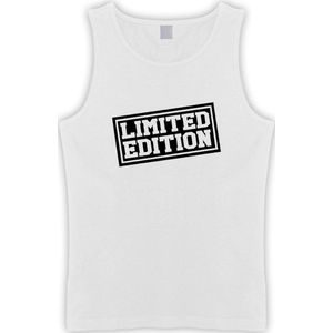 Witte Tanktop met “  Limited Edition "" print size XL