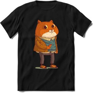 Casual Professor Kat T-Shirt Heren / Dames Dieren Shirt