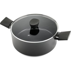 ISENVI Avon keramische kookpan 24 CM - Ergo greep - Antraciet - Keramisch - 100% PFAS, PTFE en PFOA vrij - 100% duurzaam - Unieke Antiaanbaklaag - Non-stick bodem - Vaatwasbestendig - Geschikt voor alle warmtebronnen inclusief inductie