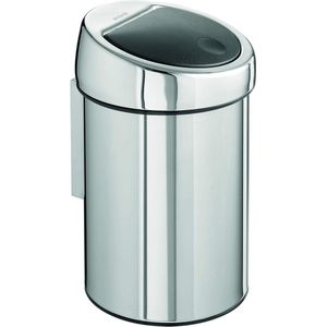 Prullenbak met Touch Bin - Kunststof Binnenemmer - Brilliant Steel - 3 Liter