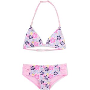 Meisjes Bikini - Flowers - Roze - Maat 6 jaar (116 cm)