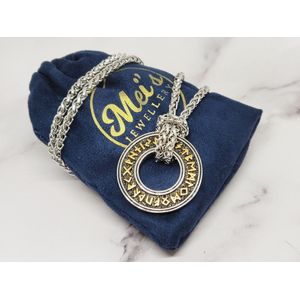 Mei's | Viking Rune Coin |  ketting mannen / Viking sieraad | 316L Roestvrij Staal / Stainless Steel | 60 cm / zilver / goud