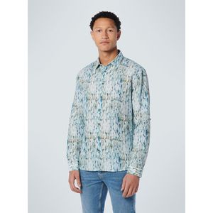 No Excess Mannen Lange Mouw Shirt Aqua S