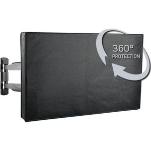 TOP Kwaliteit Televisie beschermhoes | 60 - 65 Inch | Hoes voor Buiten - Overkapping | Oxford-Doek | Apart vak voor Afstandsbediening | Zwart