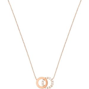 BJ 4401258 collier 14k rosé goud met double circle met zirconia