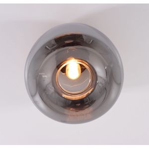 Artdelight Preston - plafondlamp - zwart  Smoke glas - 28cm