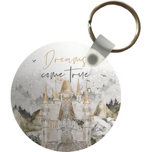 Sleutelhanger - Quotes - Spreuken - Dreams come true - Kids - Baby - Plastic - Rond - Uitdeelcadeautjes