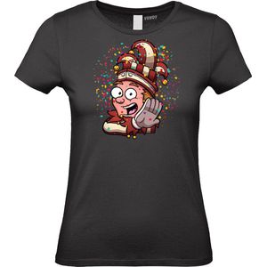 Dames T-shirt Alaaf Kleine Prins | Carnaval | Carnavalskleding Dames Heren | Zwart | maat S