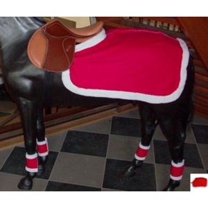 QHP Uitrijdeken Kerst - Paardendeken - Rood/Wit - Full