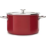 KitchenAid Steel Core Enamel kookpan 24cm 6L - Keizerrood - inductie - PFAS-vrij