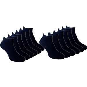 Jicz - Sneaker Sokken Katoen - Naadloos - Zwart - Maat 39-42 - 6 paar - Enkel Sokken