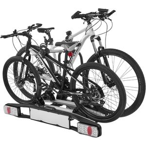 Fietsendrager, 5 cm Trekhaak, 2-Fietsendrager met 65 Kg Draagvermogen, Afsluitbare Uitvoering voor Elektrische Fietsen, InclUSief Achterlicht