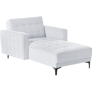 Chaise Longue - Grijs - Fluweel - Verstelbare Rugleuning