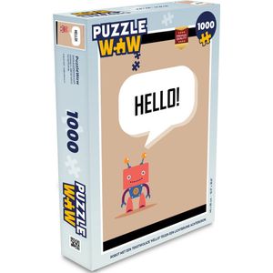 Puzzel Spreuken - Quotes - Hello! - Robot - Tandwiel - Kinderen - Legpuzzel - Puzzel 1000 stukjes volwassenen