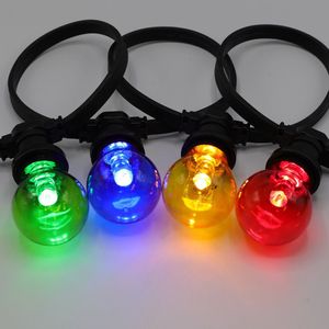 Complete prikkabel set met 4 kleuren LED lampen met grote kap