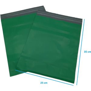 100 stuks - groene webshop kleding verzendzakken - 35 x 25 cm poly mailers, verzendzakken enveloppen postzakken voor verpakking coax kledingzakken zelfklevend kleding gripzak post
