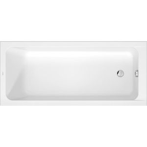 Duravit D-Code badkuip, 1750x750mm, rechthoekig, inbouw, 253 liter, 1 afgeschuinde rug, wit hoogglans, 700671000000000