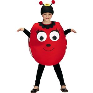 Widmann - Lieveheersbeest Kostuum - Smiley Lieveheersbeestje Grote Ogen Kind Kostuum - Rood - 2 - 4 jaar - Carnavalskleding - Verkleedkleding