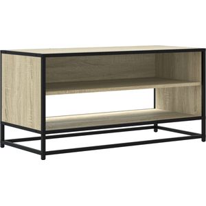 vidaXL - Tv-meubel - 91x40x46 - cm - bewerkt - hout - metaal - sonoma - eikenkleurig