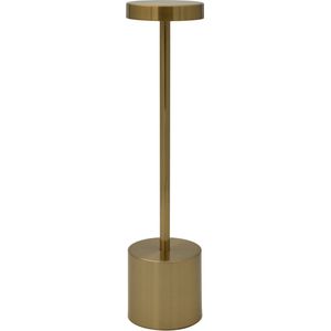 Luxus Draadloze Tafellamp Oplaadbaar - Emilie - Goud - 34cm - Nachtlamp - Tafellamp slaapkamer - Bureaulamp - LED - Touch - Dimbaar - Draadloos - Op batterijen - Tafellamp voor binnen en buiten