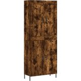 vidaXL - Hoge - kast - 69,5x34x180 - cm - bewerkt - hout - gerookt - eikenkleurig