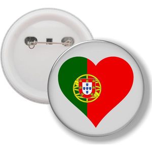 Button Met Speld - Hart Vlag Portugal