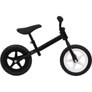 Loopfiets Zwart 10 inch | Stevig stalen frame | Fiets – Tweewieler | Verstelbaar zadel – Ergonomische fietshandvatten| 73 x 38 x 54 cm | Speelgoed – Kids – Kinderen – Verjaardag – Cadeau – Sinterklaas – Kerst