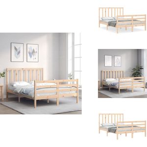 vidaXL Bedframe - Bedframes - Bed - Tweepersoonsbed - Bedframe zonder matras massief grenenhout 120x200 cm