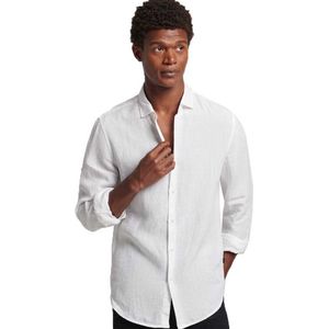 Superdry Studios Casual Linen Shirt Met Lange Mouwen Wit L Man