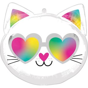 Amscan Ballon Cool Kitty 43 X 43 Cm Folie Wit