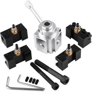 Quick Change Tool Draaibank Gereedschaphouder - Snelwisselbeitelhouder voor Duurzaam Aluminium Draaien - Facing Houder met Wrench .