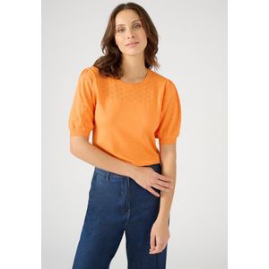 Damart - Pull met korte mouwen in ajour - Vrouwen - Oranje - L