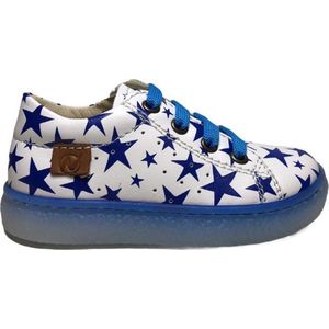 Naturino veter rits blauwe sterren lederen sneakers Cycas wit blauw mt 22