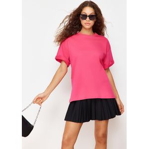 Trendyol TWOSS23TS00040 Volwassenen Vrouwen T-shirt - fuchsia - XL