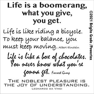 Life is a boomerang 15 x 15 cm