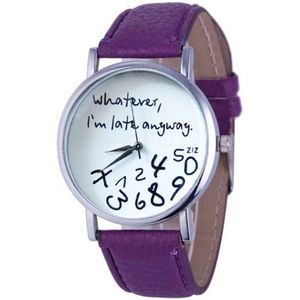 Whatever I'm Late horloge paars