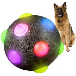 Nobleza Verlichte speelbal hond - Hondenbal met licht- Disco speelbal hond - Kleine bal hond - Hondenspeelgoed - Hondenspeeltje - Zwart