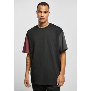 Urban Classics - Organic Oversized Colorblock Heren T-shirt - XXL - Zwart