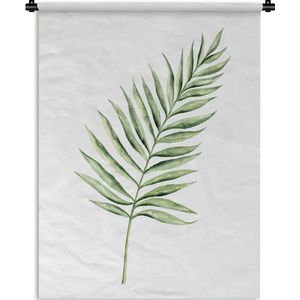 Wandkleed Aquarel Planten - Aquarel illustratie groene plant Wandkleed katoen 90x120 cm - Wandtapijt met foto