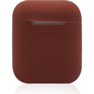 KELERINO. Siliconen hoesje geschikt voor Apple Airpods 1 & 2 - Softcase - Bruin
