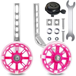 Ibenzoa® Knipperende Fietsondersteuningswielen voor Kinderfietsen met Universele Pasvorm van 12 tot 18 Inch