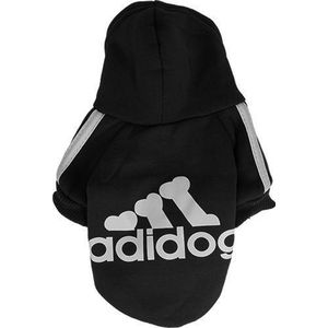 Adidog Hoodie - Hondentrui Maat XXXL - Zwart - Hondenkleding - Gewicht Hond 7 tot 10 KG
