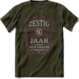 60 Jaar Legendarisch Gerijpt T-Shirt | Roze - Grijs | Grappig Verjaardag en Feest Cadeau Shirt | Dames - Heren - Unisex | Tshirt Kleding Kado | - Leger Groen - L
